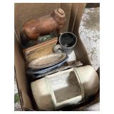 Various art pottery fish, planter, and more