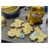 1980s Garfield ceramic wind chimes & small plush