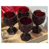 Avon Cape Cod ruby red glass goblets