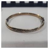 Sterling and 1/20 10k au bangle .34oztw