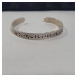 Sterling bangle with hebrew .51 oztw