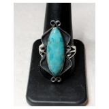 Silver native American turquoise Ring March 925