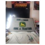 John Deere Welcome Mat ,Rubber Backing Save A