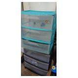 Black and green sterilite  drawer storage bins