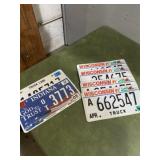 Collection of 2000s Indiana and Wisconsin license