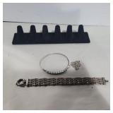 Unmarked ring and 2 bracelets