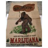 Bigfoot burlap bag