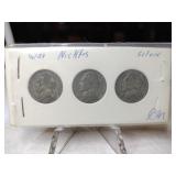 3 1943 War nickels silver