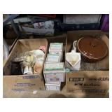 Stoneware, glassware, Christmas village buildings