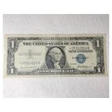 1957   blue seal  silver certificate 1$