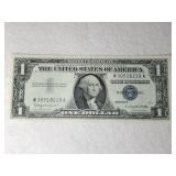 1957   blue seal  silver certificate 1$