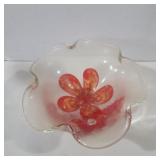 Joe Zimmerman Scalloped edge dish/ashtray 3.5in