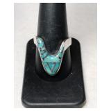 Silver Navajo turquoise Ring marked 925 signed