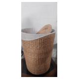 Woven laundry basket some damage