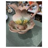Floral porcelain, pitcher and basin