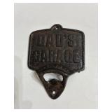 Cast iron Dadï¿½s Garage bottle opener