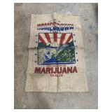 U.S.A. Home Grown Brand marijuana burlap bag.