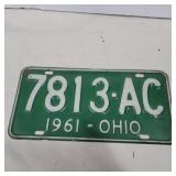 1961 Ohio license plate