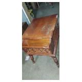 Wooden 2 tier side table with magazine holder