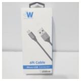 New Premium 6 foot micro USB charge cable