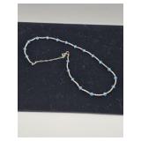 Silver and Glass Beaded 16' Necklace marked 925 6