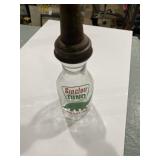Modern Sinclair Dino gasoline 1 quart glass oil