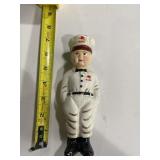 Modern cast-iron mobiloil man coin bank