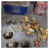 Brass butterfly and platlnter wall hangings