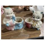 Vintage ceramic pig planters
