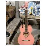 Pink JJ Heart 3/4 acoustic guitar