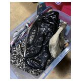 Small tote of various handbags and scarves