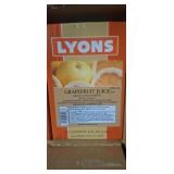 6- 46oz containers of Lyons grapefruit juice