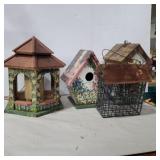 Birdhouses and bird feeders