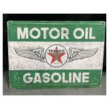 Texaco motor oil gasoline embossed metal sign 17
