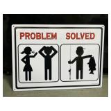 Funny fishing embossed metal sign 12 x 17'