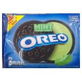 2 family size packages of mint creme oreo cookies