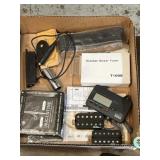 Guitar pick ups, guitar tuner, strings, slides