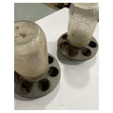 vintage galvanized metal and glass jar chick