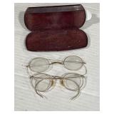 Two very old pairs of glasses, gold fill frames