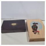 Wooden decorative boxes 8.5inx 6in and 8in x 5in