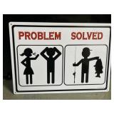 Funny fishing embossed metal sign 12 x 17'