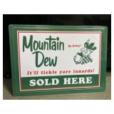 Mountain Dew embossed metal sign 12 x 17'