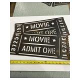 Metal laser cut movie ticket sign