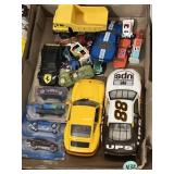 Flat of diecast toy cars, some unopened