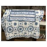82x82 blue and white Alaska quilt and handmade