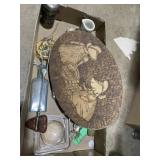 Vintage & Decorative Misc. Lot ï¿½ Wood Burned Wall
