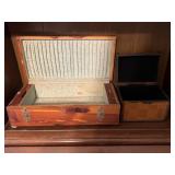 Pair of vintage keepsake boxes, larger one