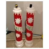 2 blow mold Noel lights 30 in tall  1973