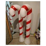 2 blow mold candy canes 40 in tall unlighted 1991