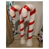 2 blow mold candy canes 40 in tall unlighted 1991